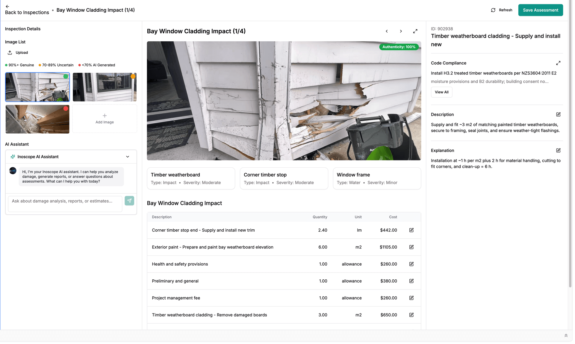 Inoscope AI capturing project details from photos