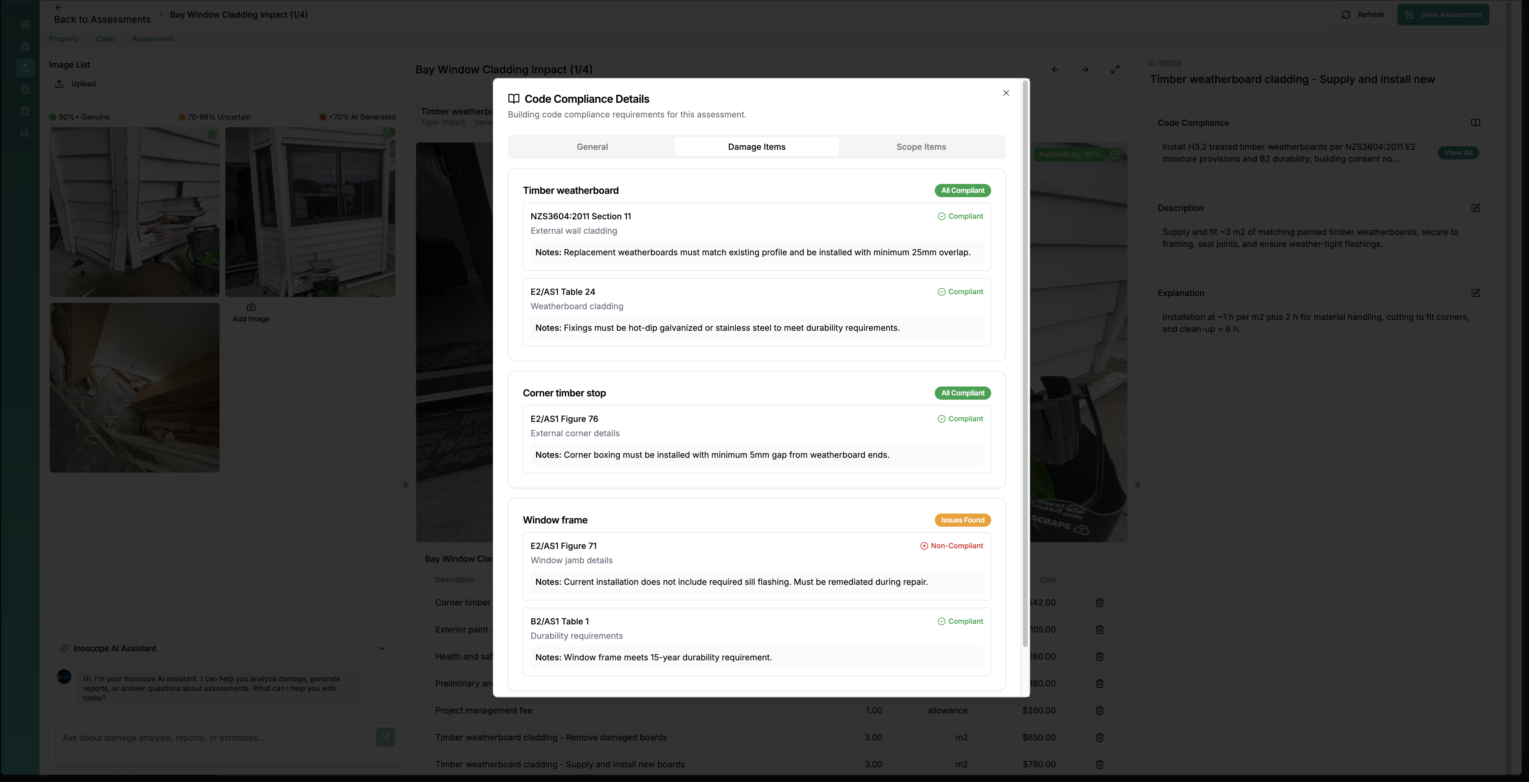 Inoscope Code Compliance Details
